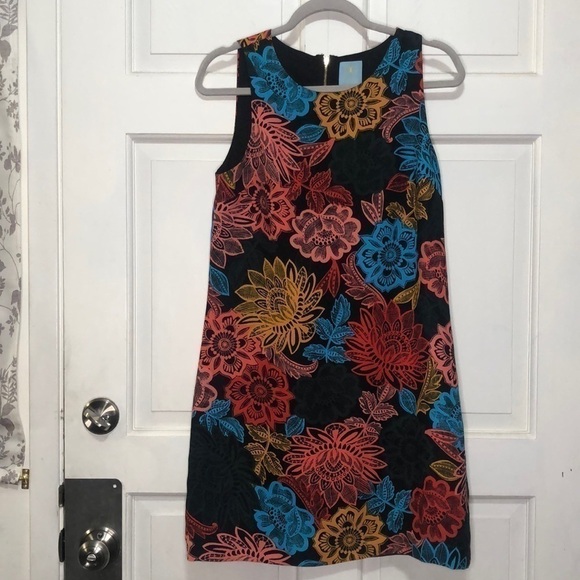 𝅺CECE Multicolor Floral Pattern Sleeveless Dress Size 4 - Picture 1 of 7